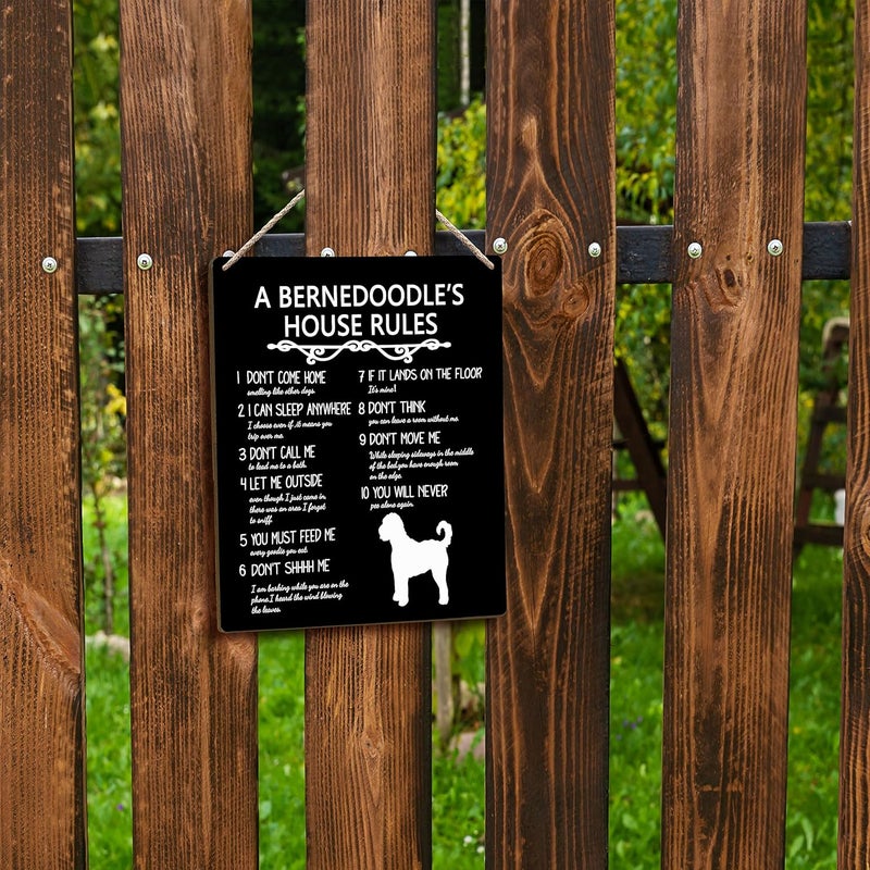 FUGWN A Bernedoodle’s House Rules Wooden Signs 8x10,Bernedoodle Gifts for Lovers,Dog Wall Decor,Dog Signs for Home Decor,Decorations for The Home - Image 5